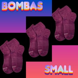 Bombas Womens Quarter Socks Small Honeycomb Arch Support Blush BNWOT 3 Pair